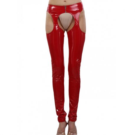 Chaps en Wetlook rouge brillante