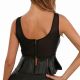 Top noir sans manche en wetlook