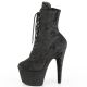 Bottines ADORE-1020WR noires vue de côté montrant le tissu scintillant et le laçage.