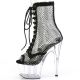 Bottines ADORE-1021RM vue de côté montrant le talon transparent et les lacets.