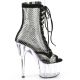 Bottines ADORE-1021RM vue de côté montrant le talon transparent et les lacets.