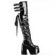 Vue latérale des bottes CAMEL-308 montrant le talon épais, la plateforme et le zip.