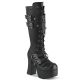 Bottes montantes DemoniCult CHARADE-230 de face avec lacets et talons carrés