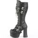 Bottes montantes DemoniCult CHARADE-230 de face avec lacets et talons carrés