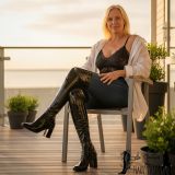 Cuissardes vintages coloris noir vernis