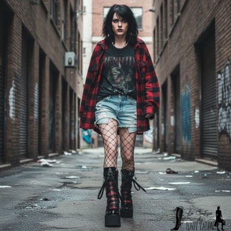 bottes-démonia-kera-121-noir-chaine-crane-plateforme