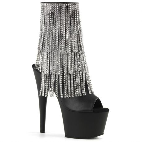 Bottines Pleaser ADORE-1024RSF franges chromées strass.