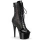 Bottines Pleaser Noir Vernis Lace-Up strass AB.