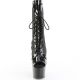 Bottines Pleaser Noir Vernis Lace-Up strass AB.