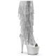 Bottes Pleaser ADORE-2024RSF genou franges strass argent 