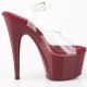 Talons hauts fétiches rouge cerise à plateforme 7 pouces pour spectacle.