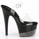 Sandales transparentes Pleaser plateformes strass glamour.