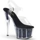 Sandales Pleaser ADORE-708CG plateforme paillettes argent noir.