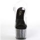 Sandales Pleaser ADORE-708CG plateforme paillettes argent noir.