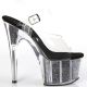 Sandales Pleaser ADORE-708CG plateforme paillettes argent noir.