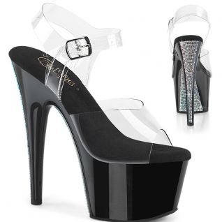 Sandales Pleaser ADORE-708CRS-2 plateforme strass contrastés.