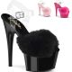 Sandales Pleaser ADORE-708FUR fausse fourrure rose pelucheuse.