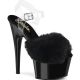 Sandales noires Pleaser ADORE-708FUR fourrure plateforme sexy.