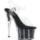 Sandales noires Pleaser ADORE-708G plateforme paillettes clubwear.