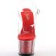 Chaussures de spectacle rouge transparent talon 7 pouces.