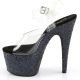 Chaussures de spectacle noir holo talon 7 pouces diva.