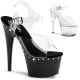 Sandale Pleaser Adore 708LS talon 17.8cm ligne de strass noir transparent