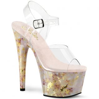 Sandale Pleaser Adore 708MB plateforme effet marbre talon 17.8cm accents blush