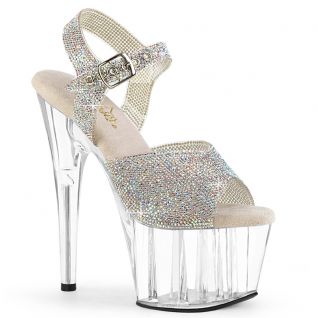 Sandale Pleaser Adore 708N-RS strass entièrement embelli talon 17.8cm plateforme