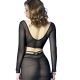 Vêtement de luxe français top résille noir dos dégagé.