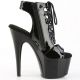 Chaussure de strip-tease ADORE-700-20 Noir Vernis zip intérieur