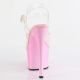 Sandale Pleaser ADORE-708LQ Rose, plateforme transparente et talon 7 pouces pour Pole Dance.