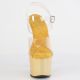 Sandale Pleaser ADORE-708LQ Or, talon 178mm et plateforme à effet liquide holographique pour clubbing.