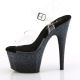 Sandale Pleaser ADORE-708SS Noir, talon 178mm et plateforme holographique pour Pole Dance.