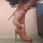 botte caramel talon haut